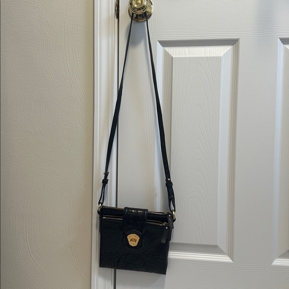 Brahmin Melbourne Black Mojito Croc Embossed Crossbody Bag - Picture 9 of 9
